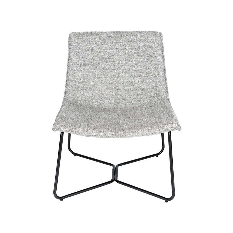 Brown leather iron bracket lounge chair