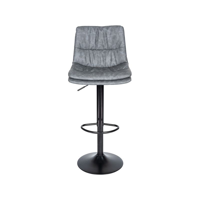 Grey 360 degree swivel armless bar chair, suitable for bar, home, kitchen