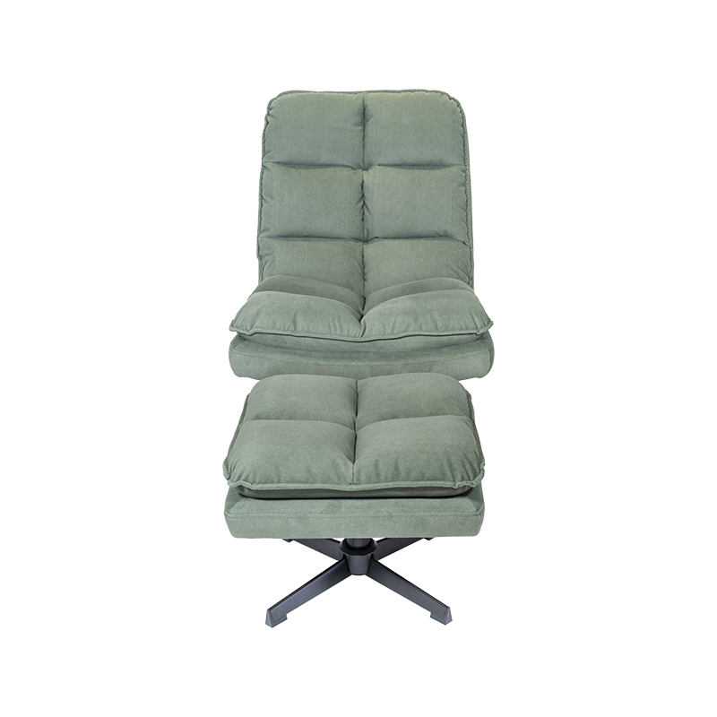 Green/White 360 Degree Swivel Fabric Recliner With Footrest Home Lounge Chair