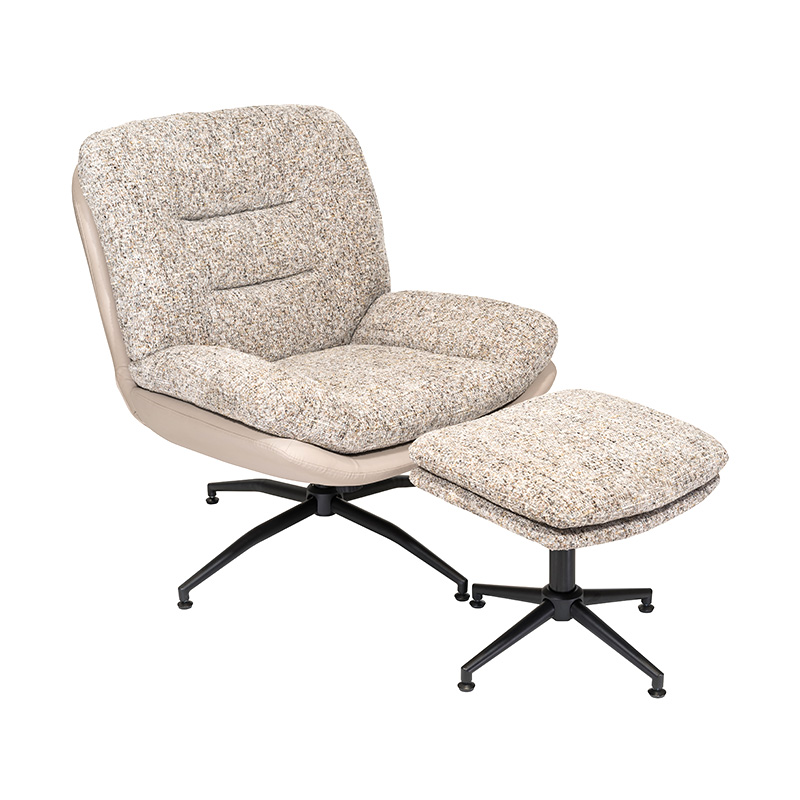 New Style 360-Degree Fabric Swivel Accent Chair/Lounge Chiar/Occasional Chair with Ottoman/Footrest