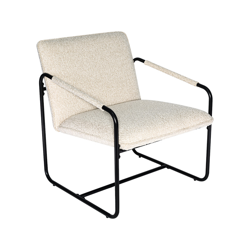 Boucle or Corduroy Fabric Steel Office Lounge Chair/Accent Chair/Arm Chair Upholstered Seat and Back