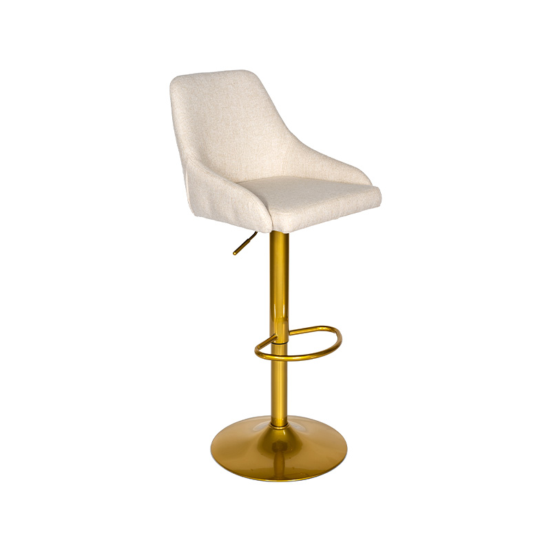 Fabric Ajustable Height Swivel Bar Stool Finish Golden Painting