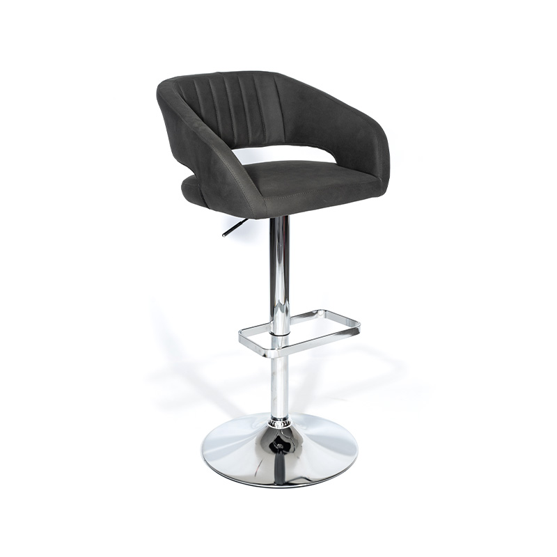 Modern Adjustable PU Swivel Bar Stool with Footrest